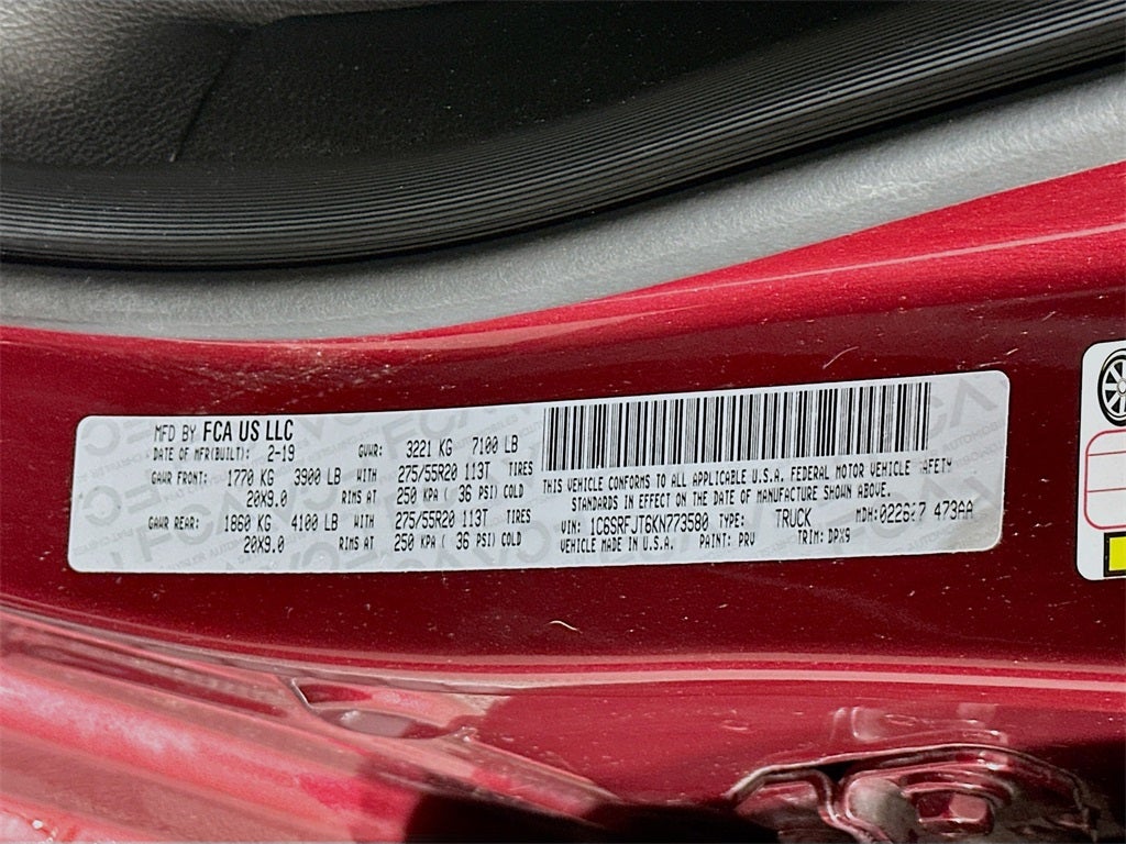 2019 RAM 1500 Laramie Crew Cab 4x4 5'7' Box