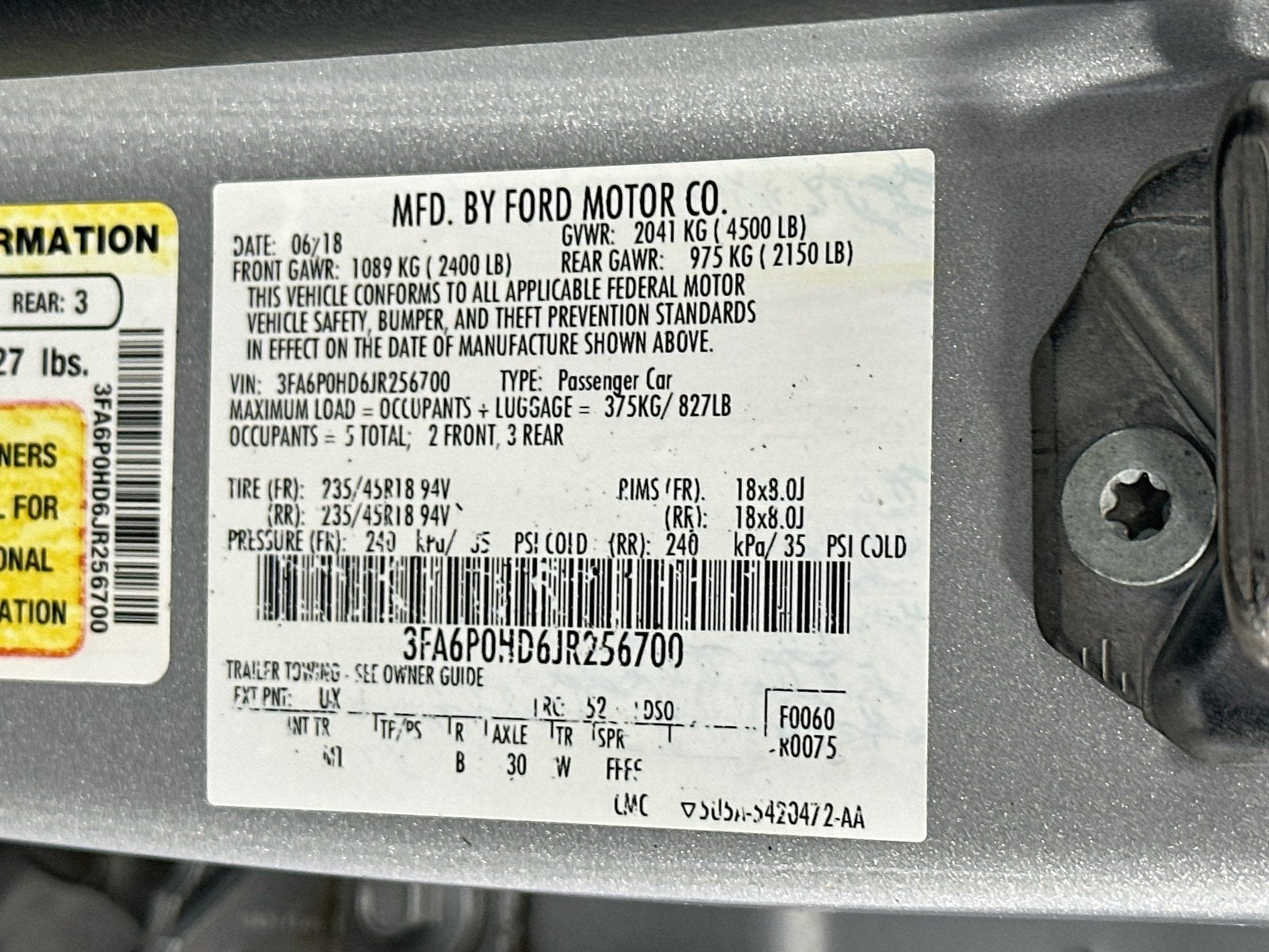 2018 Ford Fusion SE