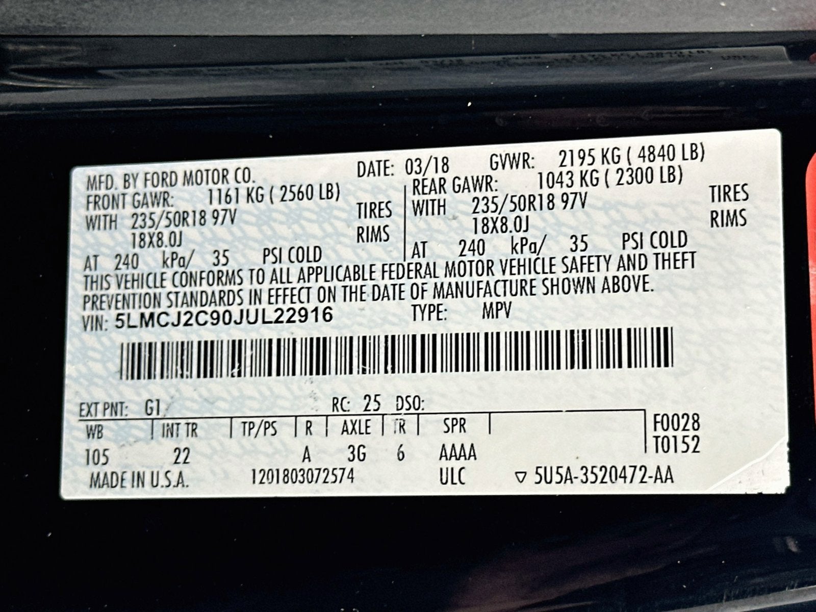 2018 Lincoln MKC Select