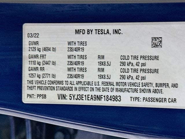 2022 Tesla Model 3 Base
