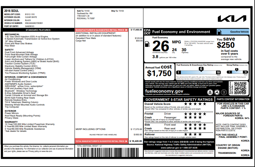 2016 Kia Soul Base