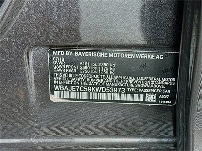 2019 BMW 5 Series 540i xDrive