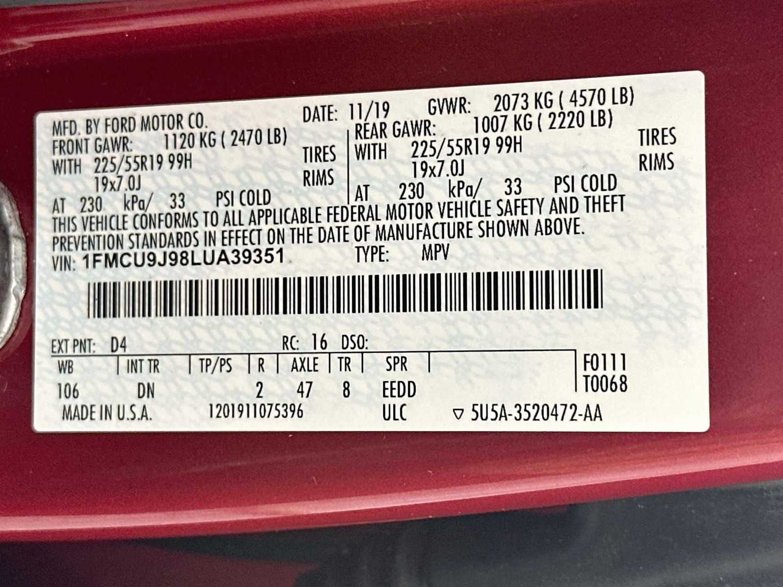 2020 Ford Escape Titanium