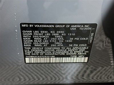 2026 Volkswagen Atlas 2.0T SEL