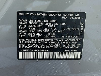 2026 Volkswagen Atlas 2.0T SE W/TECHNOLOGY