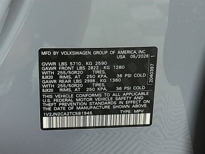2026 Volkswagen Atlas 2.0T SE W/TECHNOLOGY