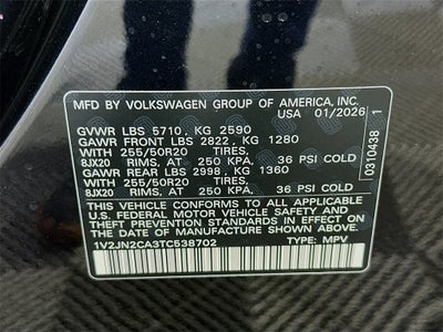 2026 Volkswagen Atlas 2.0T SE W/TECHNOLOGY
