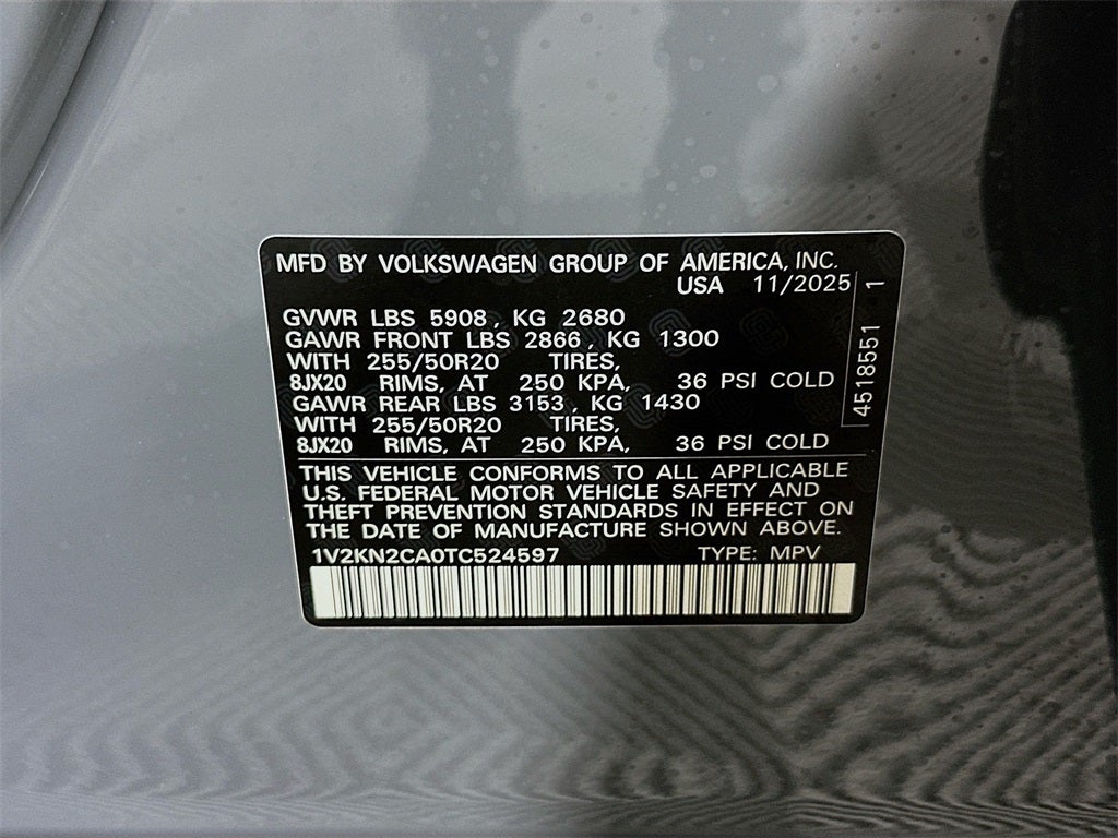 2026 Volkswagen Atlas 2.0T SE W/TECHNOLOGY