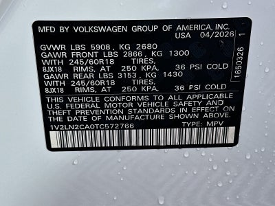 2026 Volkswagen Atlas 2.0T SE