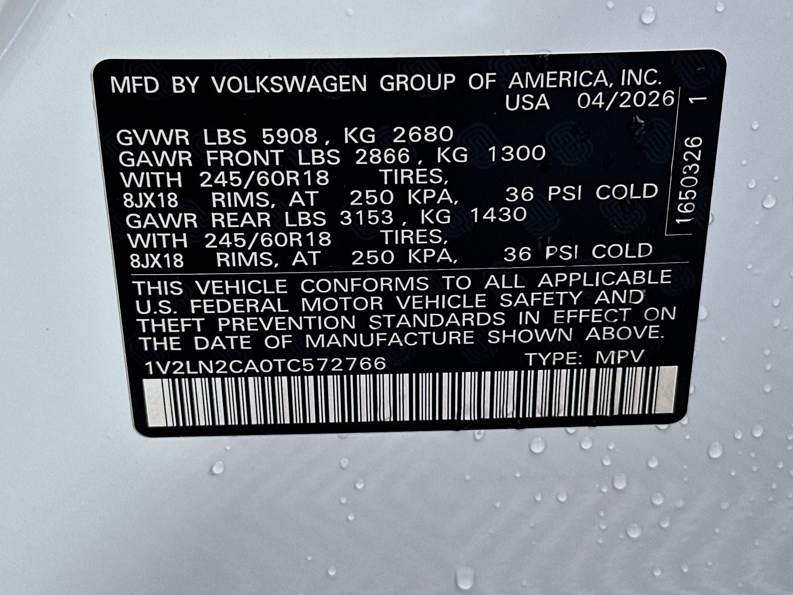 2026 Volkswagen Atlas 2.0T SE