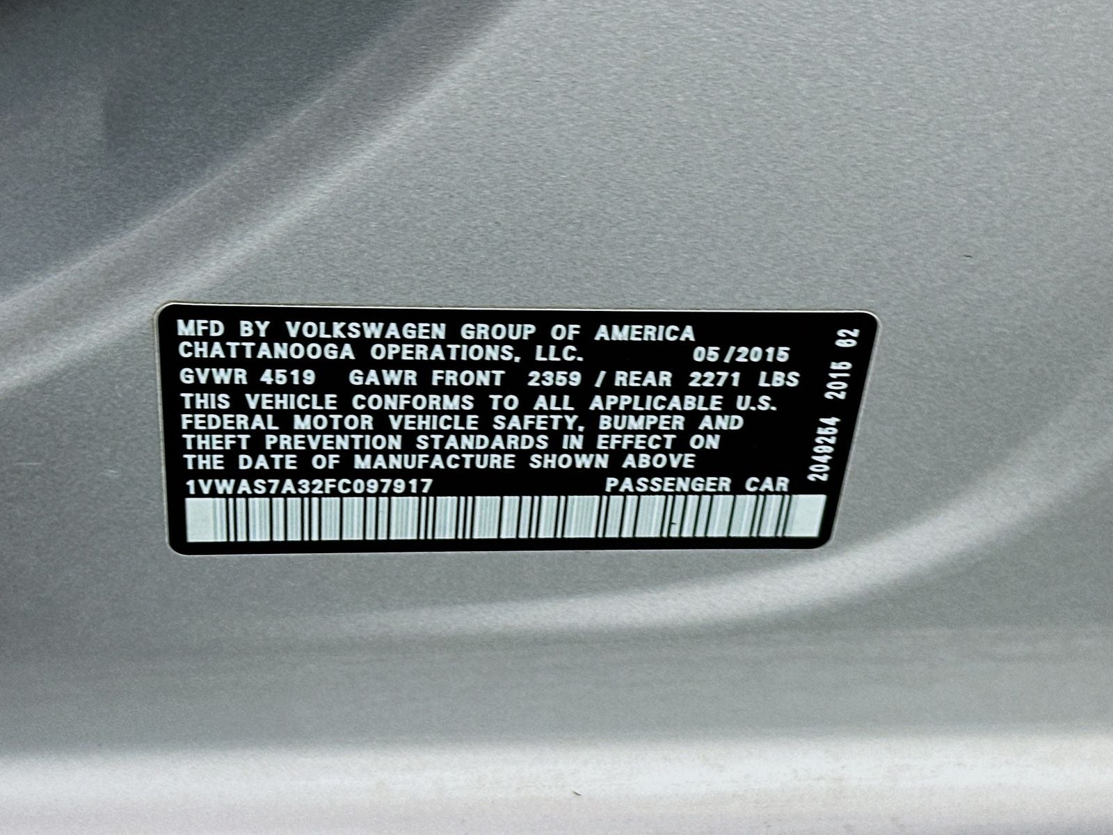2015 Volkswagen Passat 1.8T S