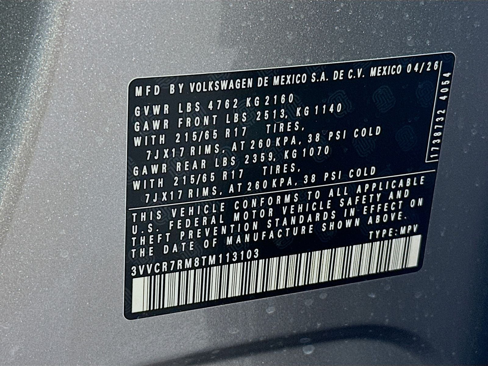 2026 Volkswagen Tiguan 2.0T S