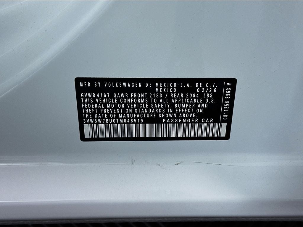 2026 Volkswagen Jetta 1.5T S