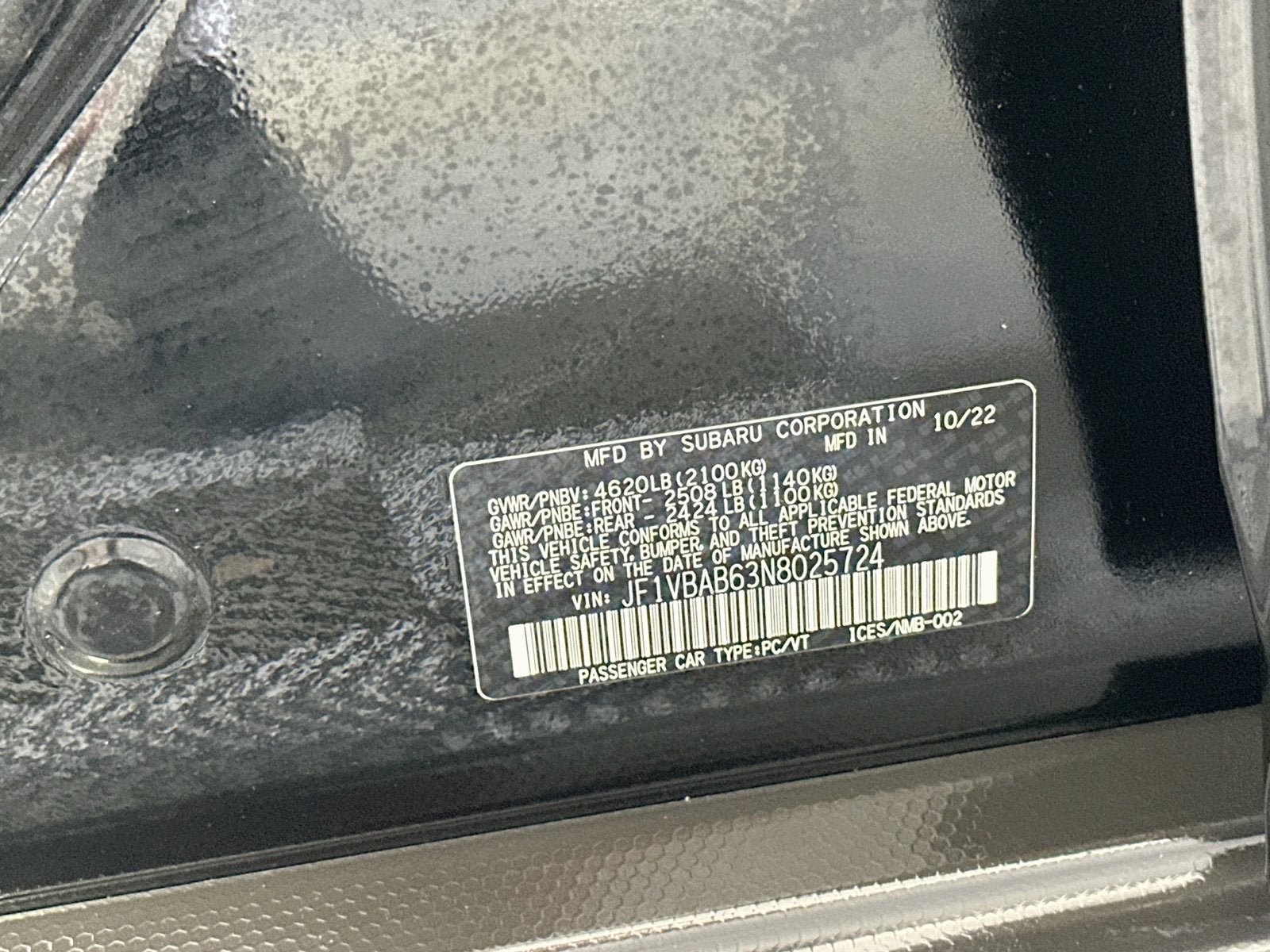 2022 Subaru WRX CVT