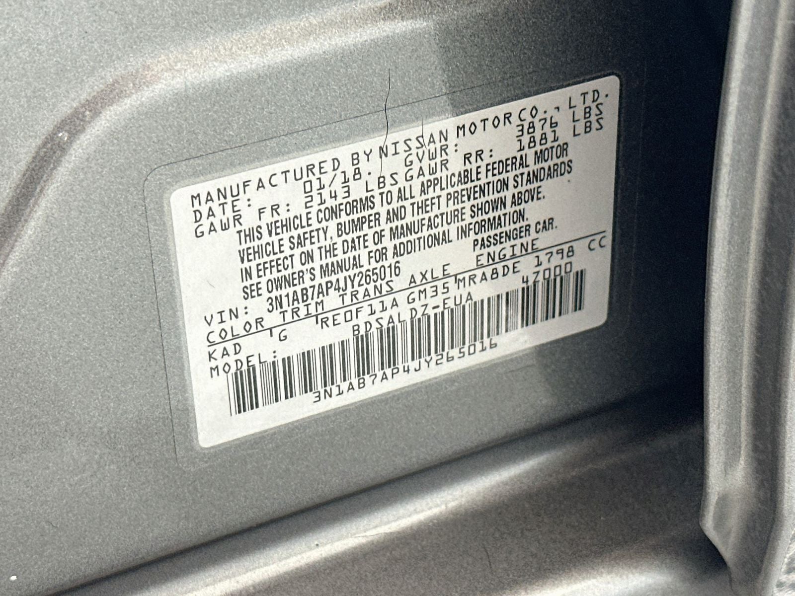 2018 Nissan Sentra SV