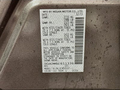 2016 Nissan Pathfinder Platinum